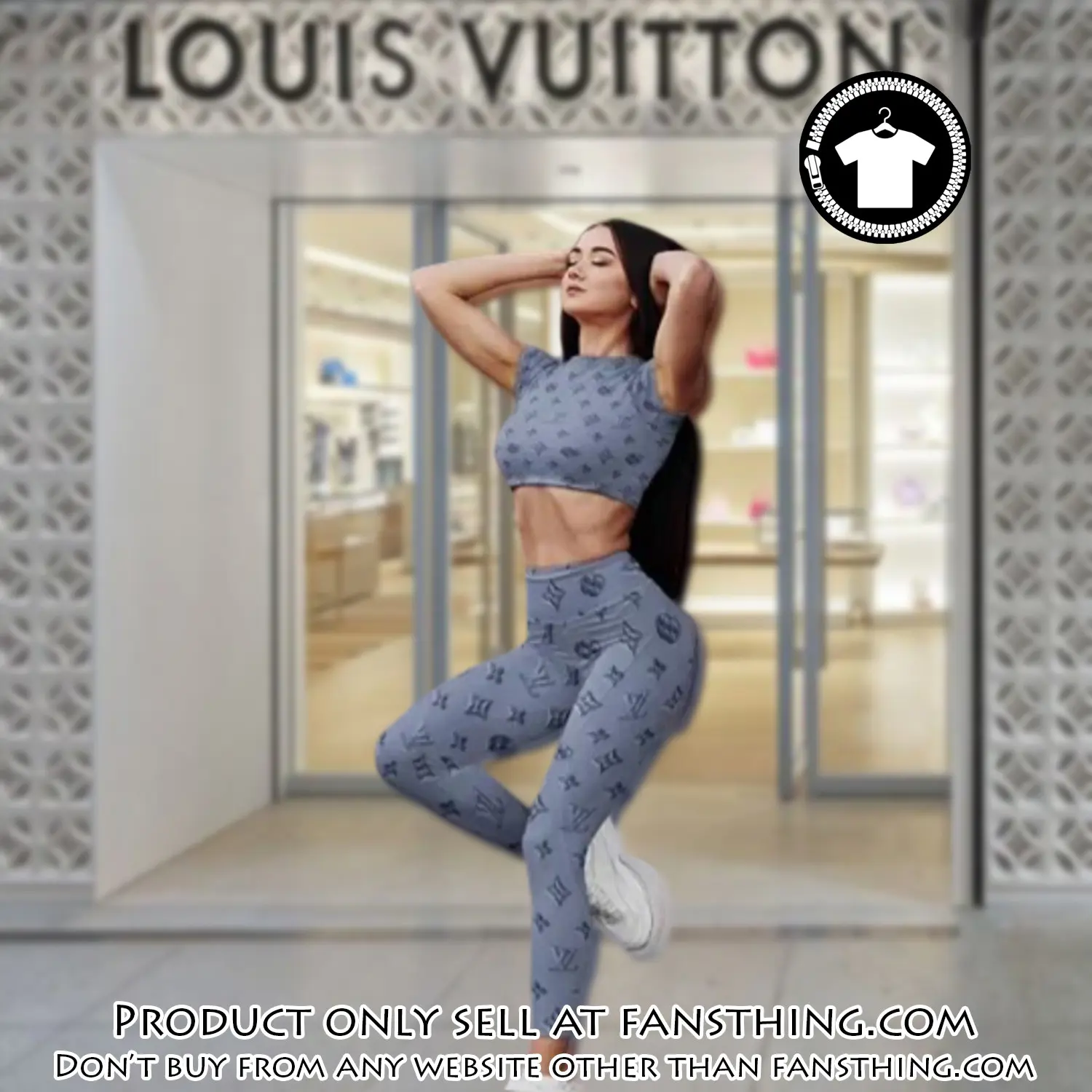 Louis vuitton sportwear combo luxury crop top tshirt and legging for women ctl1001 fst0258561